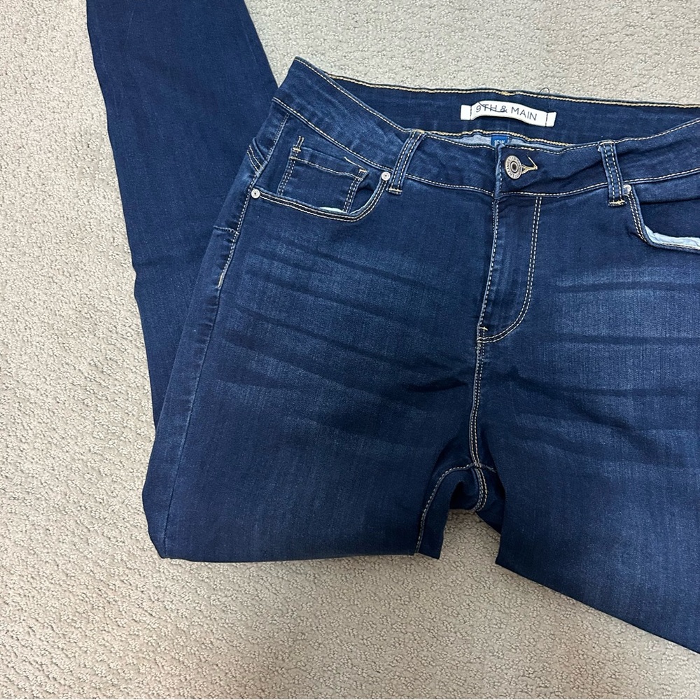 Dark Indigo Women's Skinny Jeans - Picture 5 of 10